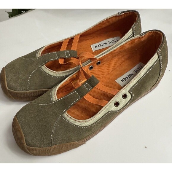 Steve Madden Size 8 Olive Suede Canvas Slip-on Shoes  Comfy Webster - Picture 4 of 10